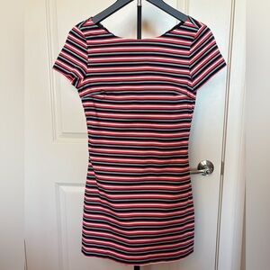 Zara Pink Navy Striped Romper Size Small